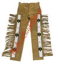 Pantaloni uomo cognac pelle di