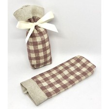 10X RUSTIC Sacchetto Tubolare portaconfetti quadretti country 16x7 cm 0VNL