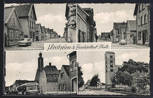 Heßheim chiese varie - ak, chiese,