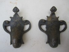 ANTICA COPPIA  MANIGLIE BRONZO  A CONCHIGLIA VENEZIANE X PORTA PORTONE  ARMADIO 