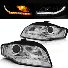 Kit fari alogeni per Audi A4 B7 2004-2008 cromo led luci di posizione e frecce