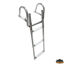 SCALETTA TELESCOPICA DA PLANCETTA CON MANIGIONI A 3/4 GRADINI PER BARCA  GOMMONE