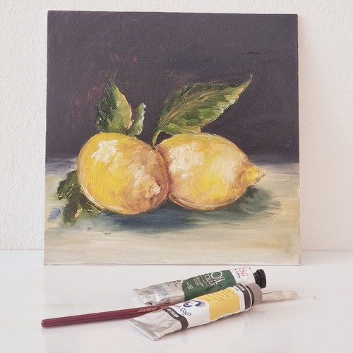 Dipinto olio limoni natura - olio,