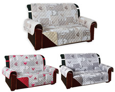 Copridivano Trapuntato Double Face Reversibile Fantasia Cuori Shabby 3 colori