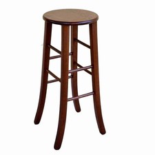 Sgabello H 80 cm in legno noce