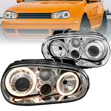 Kit fari Angel Eyes per Vw Golf 4 tipo 1J anno 1998-2003 cromati