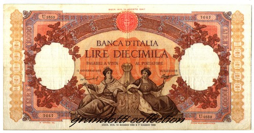 Banconota 000 lire - 10.000, regine