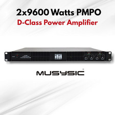 MUSYSIC Amplificatore di Potenza 4 Canali 2x9600 Watt Classe D 1U Amplificatore di Potenza MU-D9600