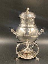 Samovar Samowar TEIERA bollitore con bruciatore fornello argentato Porciani