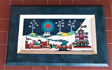 Quadro olio GUIDO APPENDINO Luna rossa 1997 - 40x20 cm