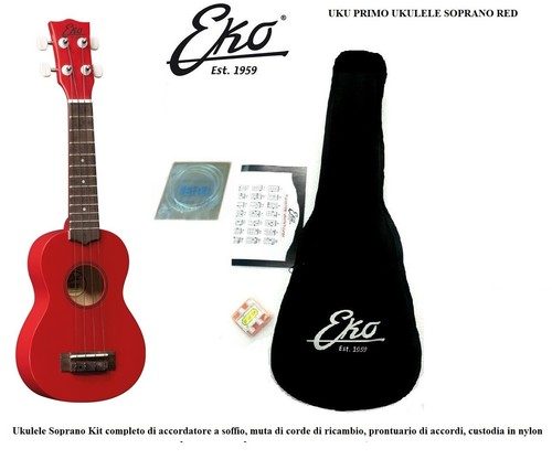 Ukulele soprano eko rosso kit - ukulele,