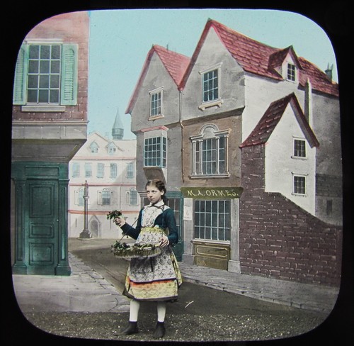 Victorian glass magic lantern - glass,