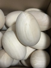 Uova in legno naturale per artigianato legno grezzo decoupage set di 3+ uova ...