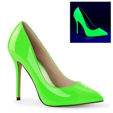 Saldi AMUSE-20 Pleaser tacchi alti tacco a spillo décolleté verde vernice fluo UV taglia 43