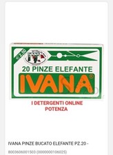 100 Pz Ivana Mollette Bucato Pinze Elefante Panni Plastica ExtraForte Bianche 