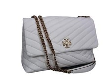 Borsa a tracolla TORY BURCH Kira in pelle bianca con catena trapuntata