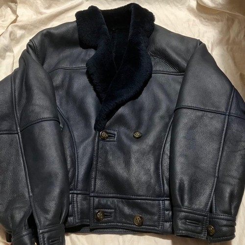 Giacca blu pelle premium - , usata