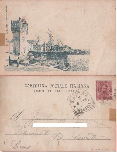 Cartolina savona torre leon - torre,