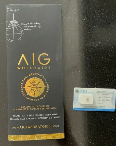 Diamante certificato aig - certificato,
