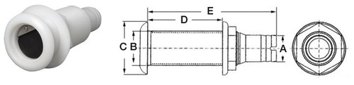 Scarico mare nylon 1 - scarico, 1/4