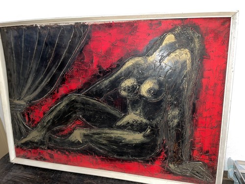 Quadro olio nudo donna autore - quadro,