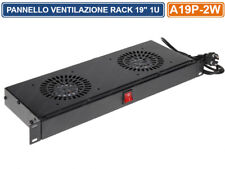 PANNELLO DI VENTILAZIONE 1U 230V ARMADIO RACK 19" DOPPIA VENTOLA INTERRUTTORE