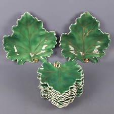 Servizio Piatti Ceramica S.I.C.A Foglie D’acero Verdi Oro Vintage Italia anni 50