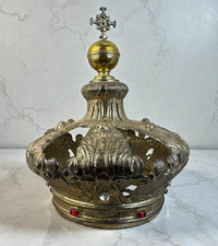Corona per Madonna imperiale lamina Ottone Cesello 16 Cm Diametro
