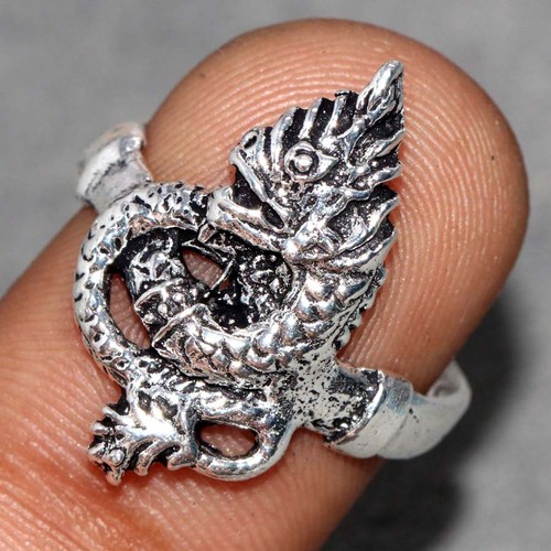 Anello drago gotico placcato