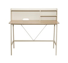 Scrivania con 2 ripiani aperti CECCANO in laminato oak/bianco. LAP 115x106x55 cm