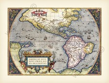 Mappa antica america nord - america, e