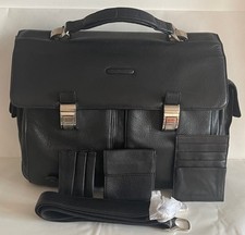 Elegante accessoriata  pelle nera  cartella borsa Modus PIQUADRO