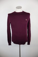 FRED PERRY MAGLIONE UOMO Tg. XS MAN WOOL SWEATER CASUAL VINTAGE 100% LANA MERINO