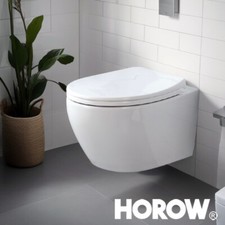 WC sospeso a parete senza bordo di risciacquo nano WC abbassamento automatico Soft Close