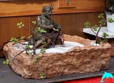 VASCA IN MARMO ROSSO VERONA CON POSEIDONE IN BRONZO SCONTO 20%