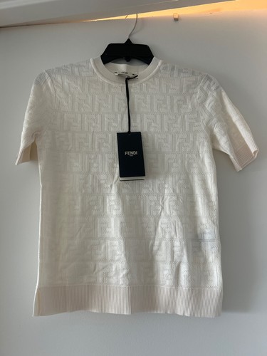 Fendi white cotton pullover - ff,