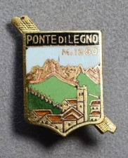 DISTINTIVO VINTAGE SMALTATO PONTE DI LEGNO (SCI, ALPINISMO)