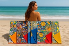 Telo Mare Pareo Donna Mare Cotone 90x170 Copricostume Lungo Estivo Moda Spiaggia