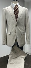 ABITO UOMO MADE IN ITALY BEIGE SLIM FIT 44 46 48 50 52 54 56 58 AUTUNNO INVERNO