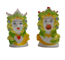 teste di moro in ceramica 2 pezzi fatte e dipinte a mano