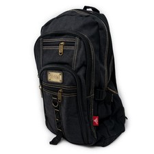 Zaino nero tela vintage da uomo donna viaggio moto scuola zainetto per gita moto