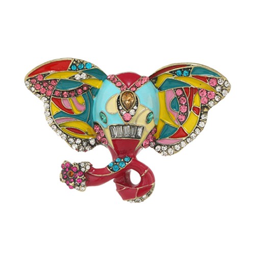 Spilla elefante smalto strass