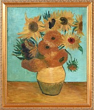 Vincent Van Gogh - I GIRASOLI - cm 92x76 Copia olio dipinto quadro in cornice