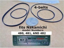 KIT 4 CINTURE per NAKAMICHI CASSETTE DECK 481, 480 E 482 (LOTTO DI QUATTRO CINTURE) NUOVE!