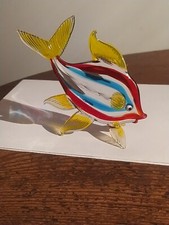 Statuina di Pesce Tropicale in Vetro di MURANO-VINTAGE-COLORATO come Nuovo