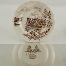 VINTAGE SEMI PORCELLANA JOHNSON BROS COLLEZIONE ANCIENT TOWERS PIATTO DESSERT