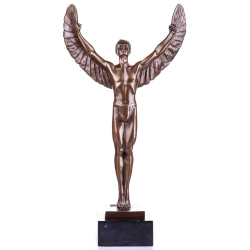 Scultura bronzo icaro base - bronzo,