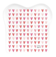 Grafica officina piatto toast con scritta porcellana cuori bianco