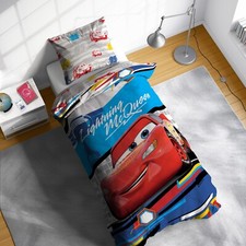 Set Copripiumino Singolo Disney Cars Saetta McQueen Reversibile Biancheria da Letto Bambini