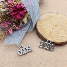 100pcs argento antico lega